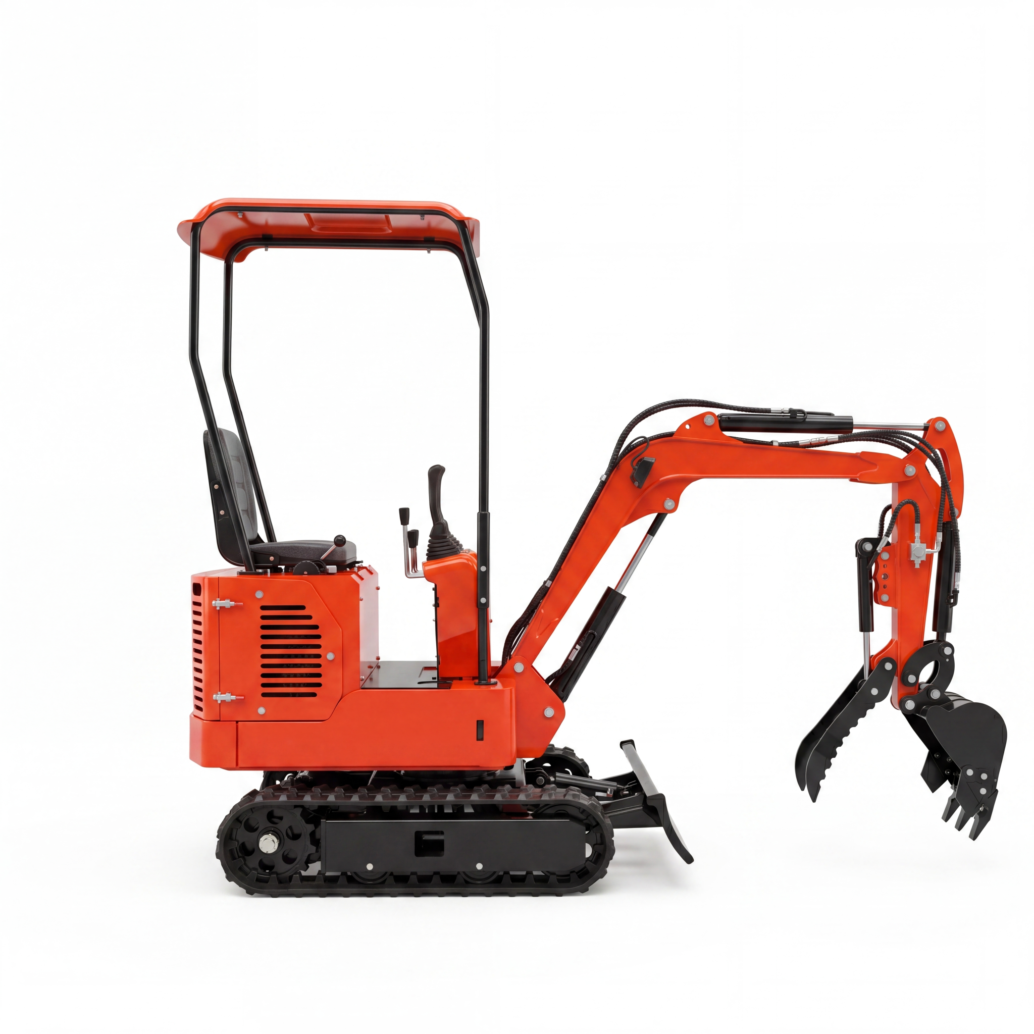 Tilt bucket and grading bucket compared on a compact mini excavator