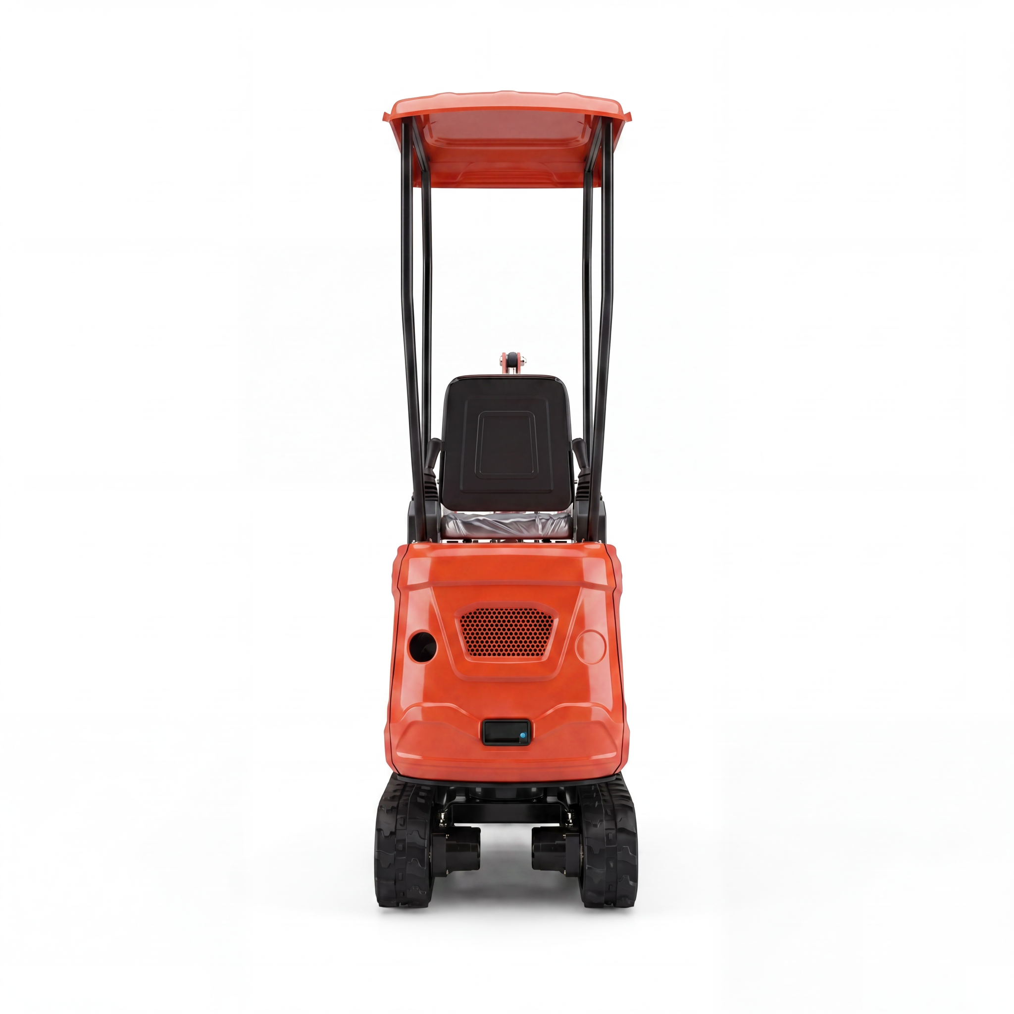 Mini excavator with hydraulic thumb lifting and sorting construction material