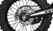 KAYO K5 280 rear 3/4 left angle view showing aluminum swingarm and 18-inch rear wheel
