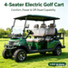 Six-passenger electric golf cart with 3.5 kW AC motor, 60V 100Ah battery, display, reversing camera and independent suspension