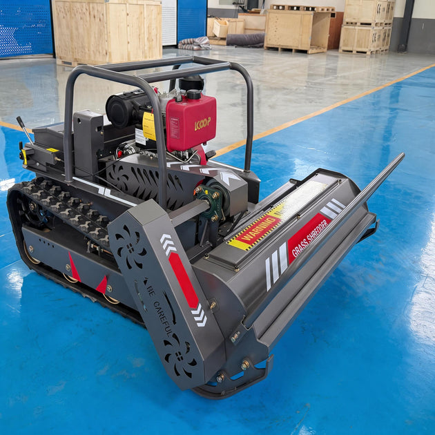SYGC-1200 Industrial Tracked Grass Shredder & Remote Control Lawn Mower with Yanmar/KOOP Euro V Engine Small Excavator Supplier