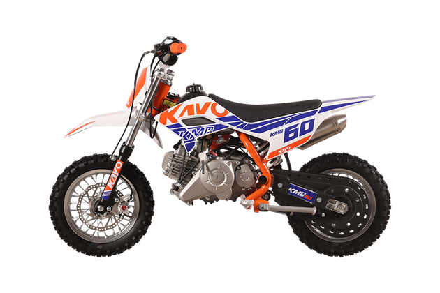 KAYO KMB 60 Kids Pit Bike overview with promotional banner