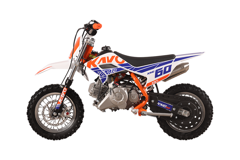 KAYO KMB 60 Kids Pit Bike overview with promotional banner