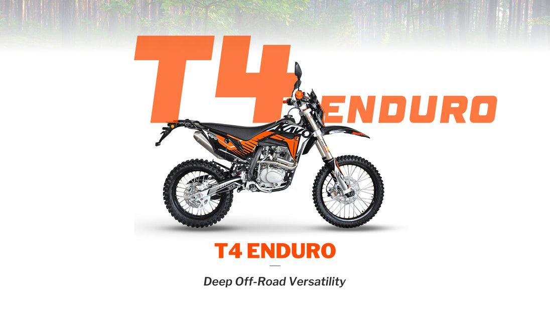 KAYO T4 Enduro Deep Off-Road Versatility feature marketing banner