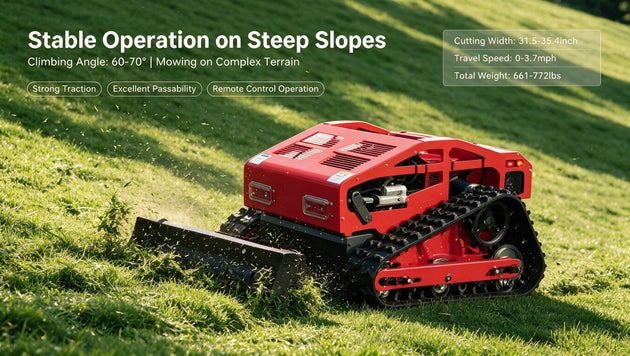 550A Remote Control Crawler Lawn Mower – Gasoline Engine, Electric Start, Heavy-Duty Cutting Small Excavator Supplier