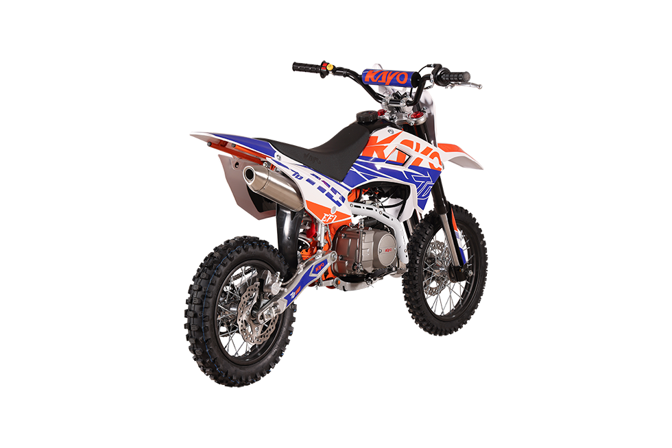 KAYO TD110 EFI pit bike front view from opposite side