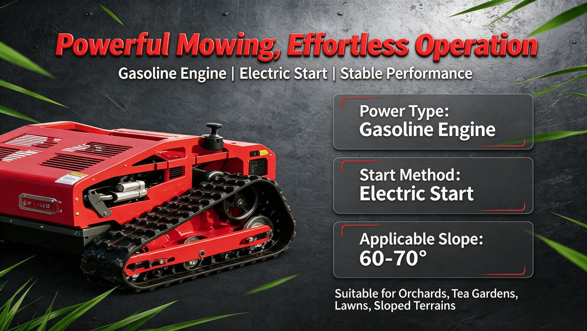 550A Remote Control Crawler Lawn Mower – Gasoline Engine, Electric Start, Heavy-Duty Cutting Small Excavator Supplier