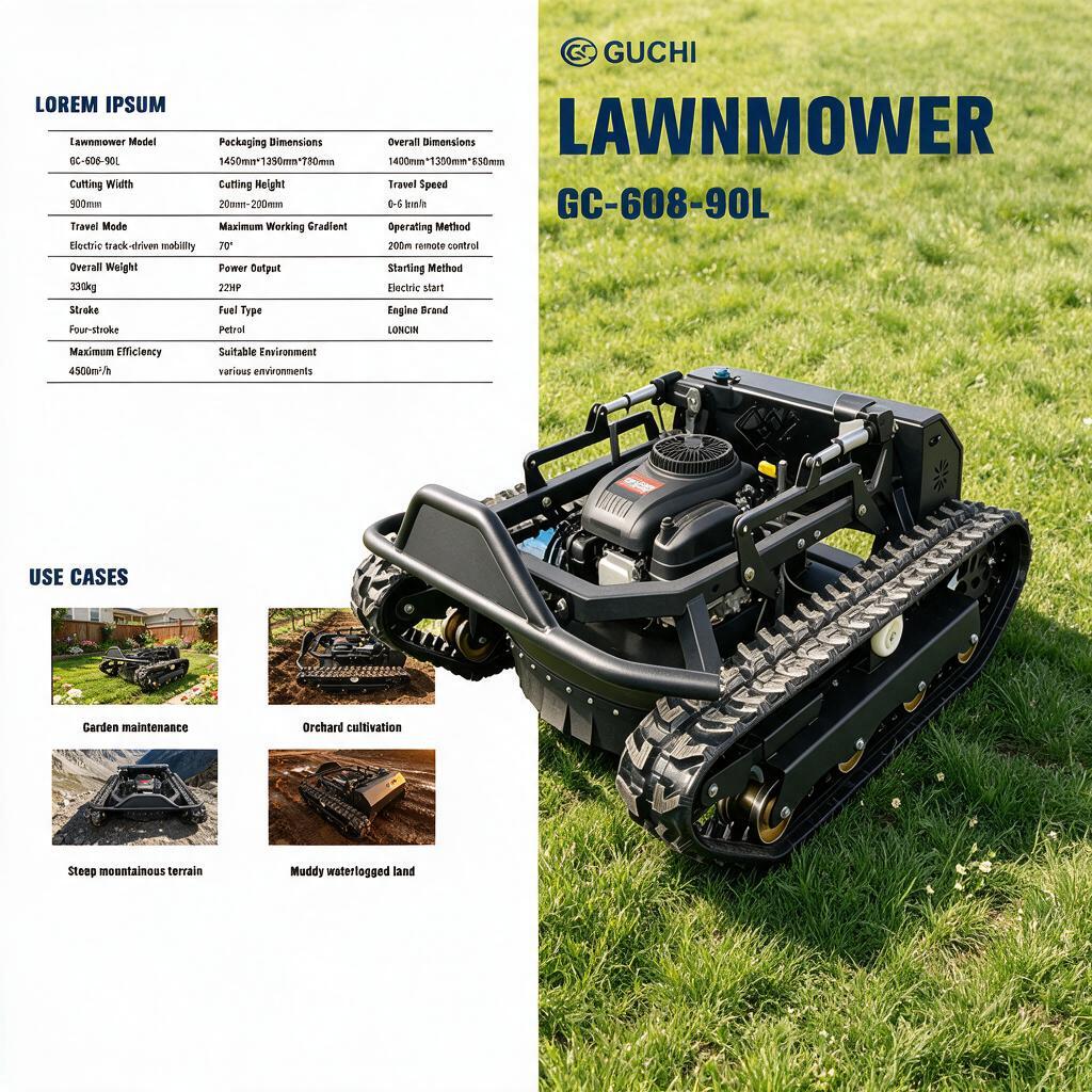 SYGC-608-90L Remote Control Tracked Lawnmower - Loncin 22HP Small Excavator Supplier
