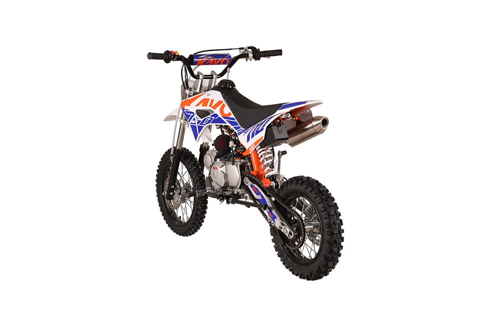 KAYO TSD110 youth dirt bike rear left 3/4 view