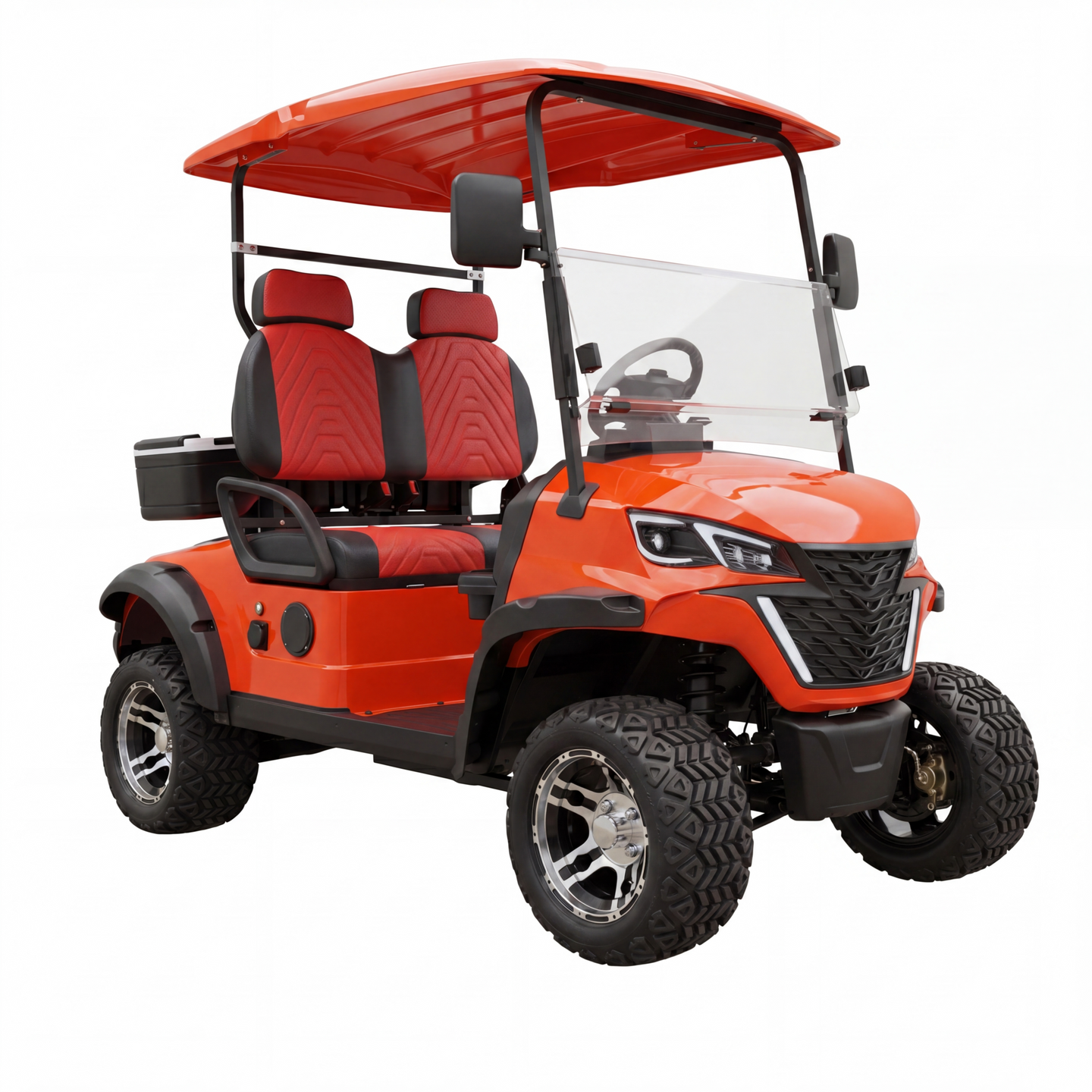 2-Seater Electric Golf Cart - Orange
