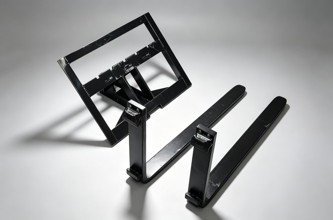 Mini Excavator Pallet Fork Attachment – 26.77" Wide, 37.80" Tine Length, Heavy-Duty Steel Frame, Quick Coupler Compatible Small Excavator Supplier