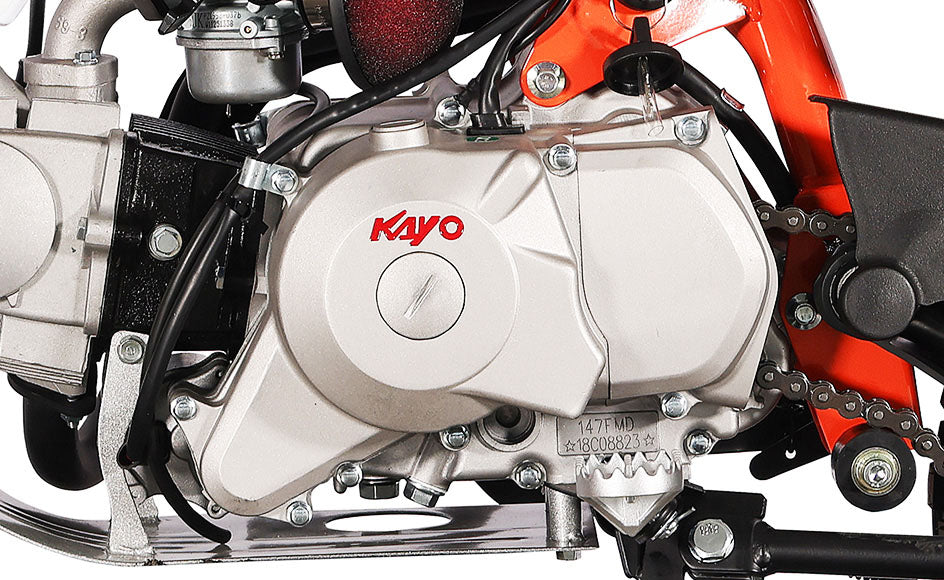 KAYO TS70 72cc 4-stroke engine with skid plate and 147FMD stamp