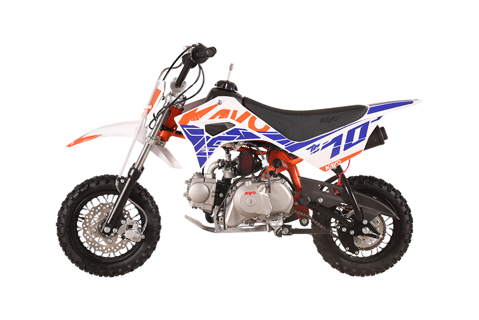 KAYO TS70 youth dirt bike rear left 3/4 view