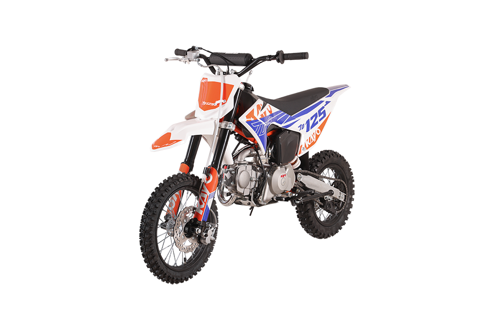 KAYO TD125 125cc pit bike front right 3/4 view
