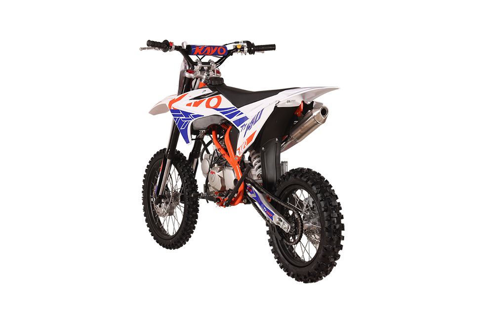 KAYO TT140 pit bike rear left 3/4 view