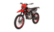 KAYO K2 230 dirt bike left profile view showing red anodized rims on black background