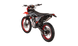 KAYO K2 230 dirt bike front 3/4 left angle view with headlight and 21-inch red wheel