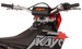 KAYO K2 230 handlebar with KAYO pad, fuel cap, and shroud graphics close-up