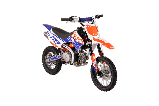KAYO TD110 EFI pit bike rear three-quarter view