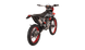 KAYO K2 230 rear 3/4 left angle view showing chain drive, swingarm, and taillight