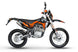 KAYO T4 Enduro right profile view showing exhaust, rear luggage rack, and spoked wheels