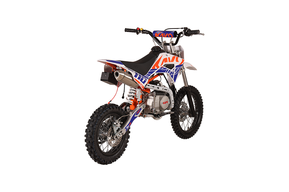 KAYO TSD110 youth dirt bike rear right 3/4 view