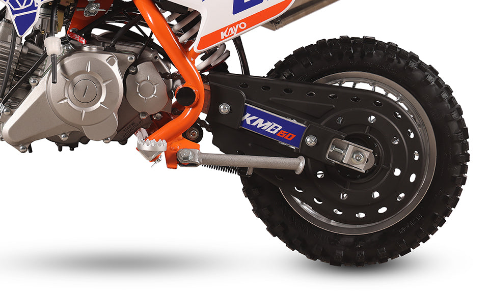 KAYO KMB 60 youth pit bike rear right angle view