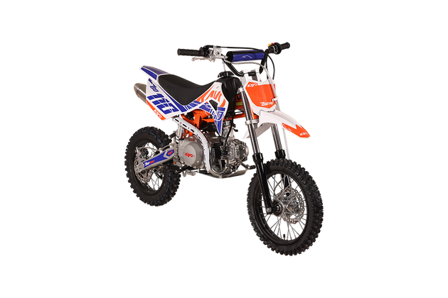 KAYO TSD110 106.7cc pit bike front left 3/4 view