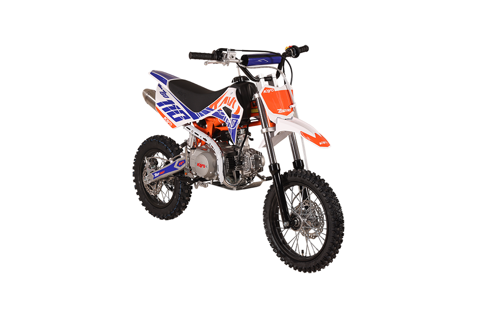 KAYO TSD110 106.7cc pit bike front left 3/4 view