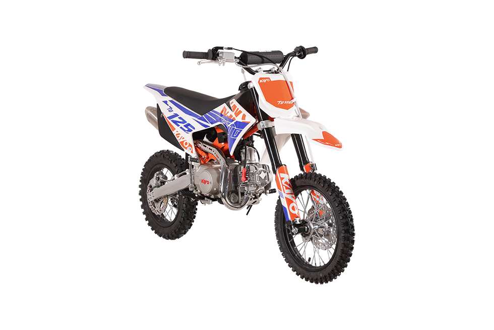 KAYO TD125 125cc pit bike front left 3/4 view