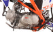 KAYO TT140 137.2cc oil-cooled engine, carburetor, and skid plate detail