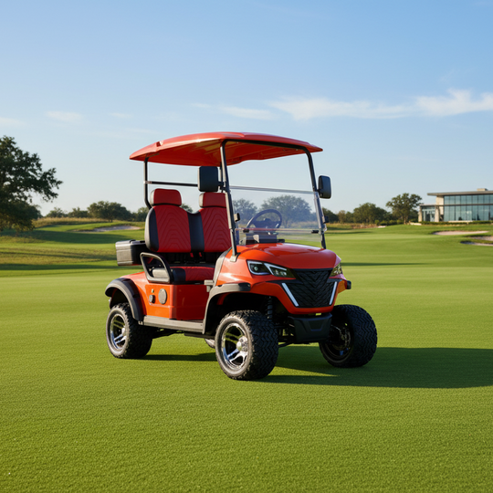 Electric Golf Cart on golf course fairway