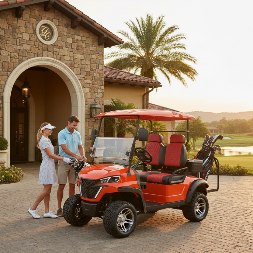 Electric Golf Cart at luxury golf club